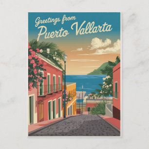 Carte Postale Puerto Vallarta Mexique Vintage