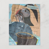 Carte Postale Puffin and Fish Chapter Eleven Mixed Media Collage (Devant)