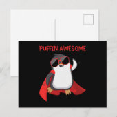 Carte Postale Puffin Super Puffin Superhero Cadeau (Devant / Derrière)