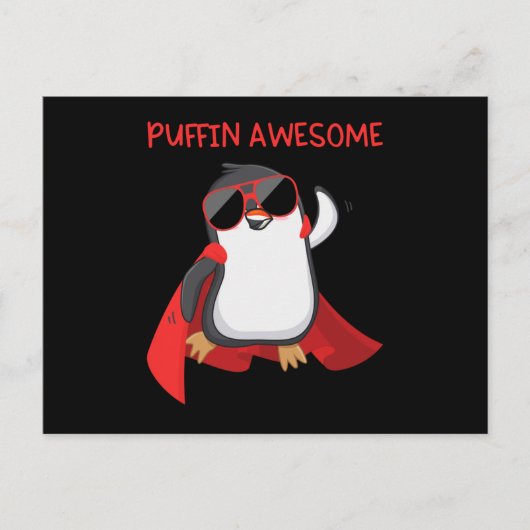 Carte Postale Puffin Super Puffin Superhero Cadeau (Devant)