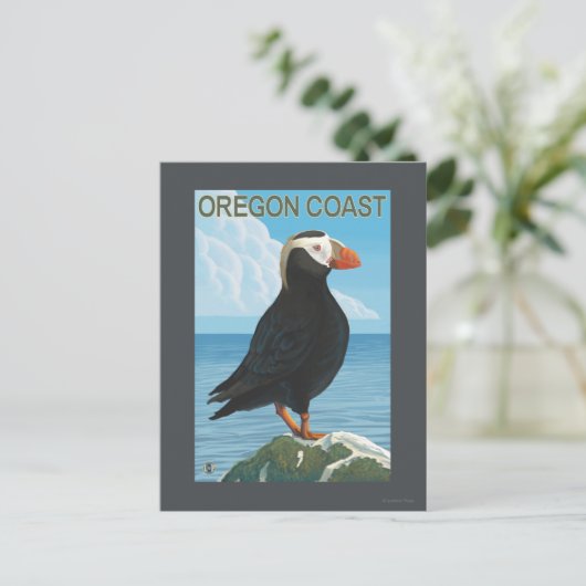 Carte Postale Puffin touffé de la côte de l'Oregon (Debout devant)