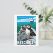 Carte Postale Puffins & Cruise Ship - Ketchikan, Alaska (Debout devant)