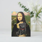 Carte Postale Pug 16 (noir) - Mona Lisa (Debout devant)