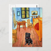 Carte Postale Pug 17 (black) - The Room (Devant / Derrière)