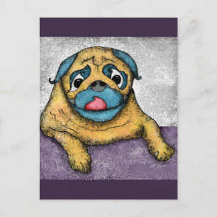Carte postale Pug a besoin de votre déjeuner