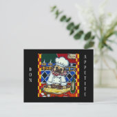 Carte Postale Pug Chef Pizza (Debout devant)