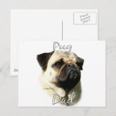 Carte Postale Pug (faon) Papa 2 (Devant / Derrière)