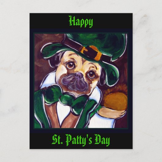 Carte Postale Pug Irlandais (Devant)