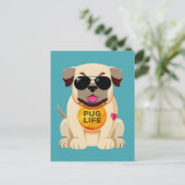 Carte postale Pug Life (Debout devant)