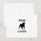 Carte Postale pug lover (Devant / Derrière)