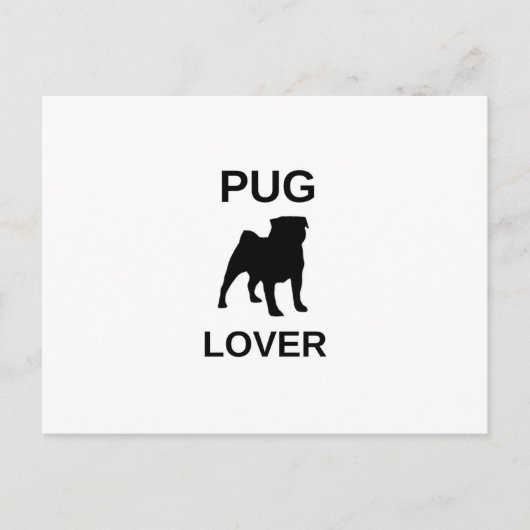 Carte Postale pug lover (Devant)