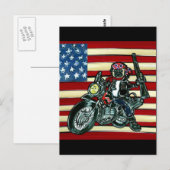 Carte Postale Pug motard (Devant / Derrière)