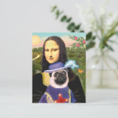 Carte Postale Pug (Sir) - Mona Lisa (Debout devant)