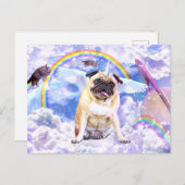Carte Postale Pug unicorn (Devant / Derrière)