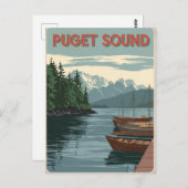 Carte Postale Puget Sound Vintage (Devant / Derrière)