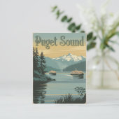 Carte Postale Puget Sound Washington Vintage (Debout devant)