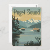 Carte Postale Puget Sound Washington Vintage (Devant / Derrière)