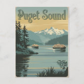 Carte Postale Puget Sound Washington Vintage (Devant)