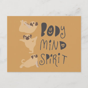 Carte Postale Pugs de yoga