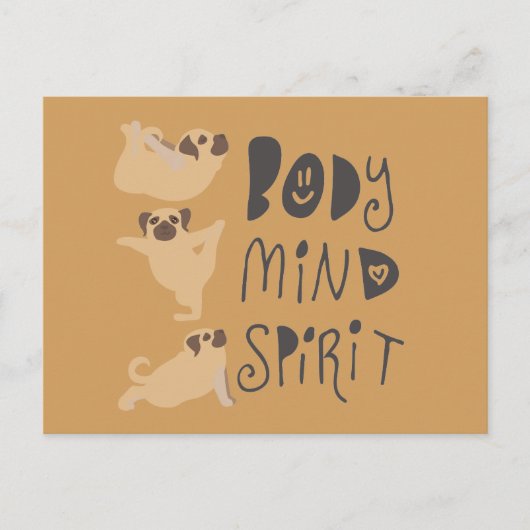 Carte Postale Pugs de yoga (Devant)