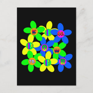 Carte Postale Puissance des fleurs 60s-les années 70