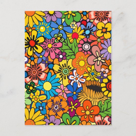 Carte Postale Puissance des fleurs colorées (Devant)