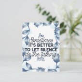 Carte Postale Puissance du silence - Citation inspirante (Debout devant)