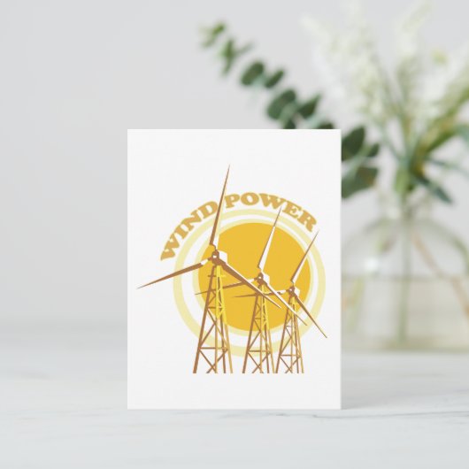 Carte Postale Puissance éolienne (Debout devant)