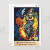 Carte Postale Puisse cette sorcière vous apporter un oiseau d'Ha (Devant / Derrière)