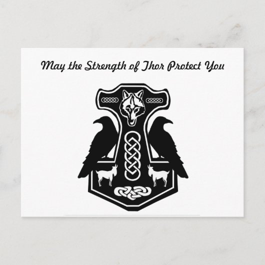 Carte Postale Puisse Thor vous protéger Marteau de Thor (Devant)