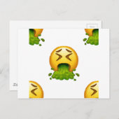 Carte Postale puking émoji (Devant / Derrière)
