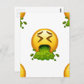 Carte Postale puking émoji (Devant / Derrière)