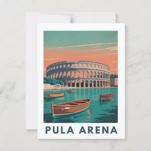 Carte Postale Pula Arena Poster vintage - Amphithéâtre romain Wa