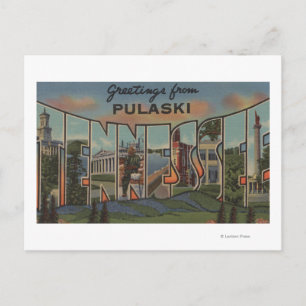 Carte Postale Pulaski, Tennessee - Scènes de grandes lettres