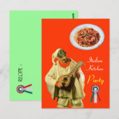 Carte Postale PULCINELLA ITALIAN KITCHEN PARTY Orange Recette (Devant / Derrière)