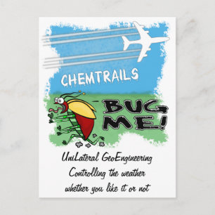 Carte Postale Pulvériser les chemisettes sur un insecte terrifié