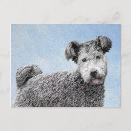 Carte Postale Pumi Peinture - Cute Original Chien Art (Devant)