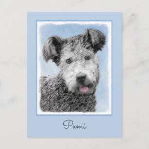 Carte Postale Pumi Peinture - Cute Original Chien Art