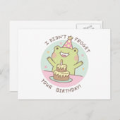Carte Postale Pun d'anniversaire de grenouille mignonne qui n'a (Devant / Derrière)