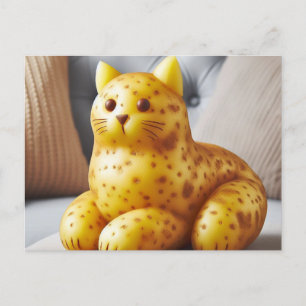 Carte Postale Pun un drôle de canapé Chat de pomme de terre