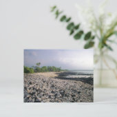 Carte Postale PunaluGu Plage de sable noir Hawaii Big Island (Debout devant)