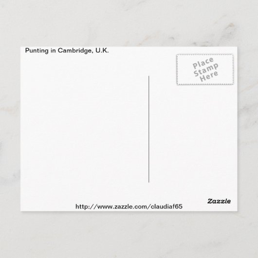 Carte Postale Puning dans Cambridge Postcard (Dos)