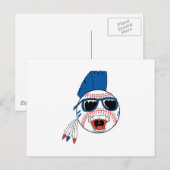 Carte Postale Punk de baseball amusant (Devant / Derrière)