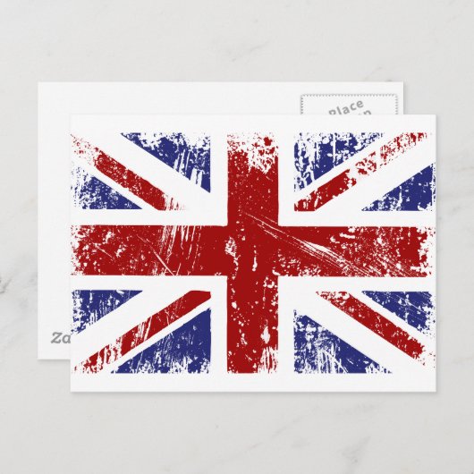 Carte Postale Punk Grunge Drapeau Britannique (Devant / Derrière)