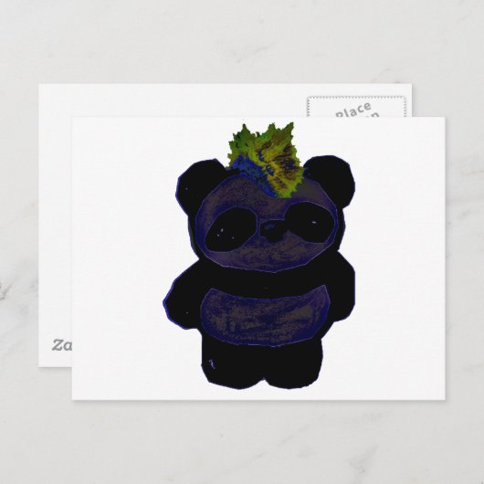 Carte Postale Punk Rock Panda 2 (Devant / Derrière)
