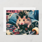 Carte Postale Punk Skateboard Cute Hamster (Devant / Derrière)