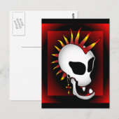 CARTE POSTALE PUNK SKULL-3 (Devant / Derrière)