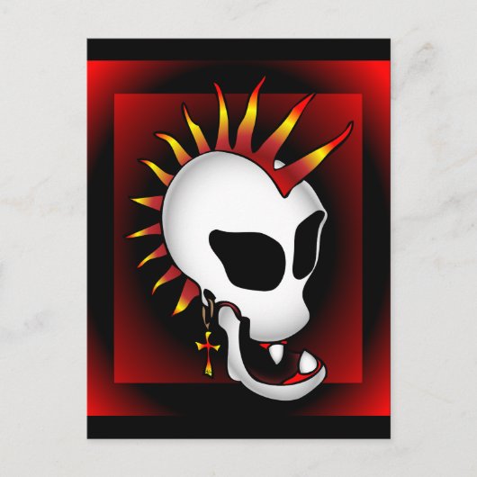 CARTE POSTALE PUNK SKULL-3 (Devant)