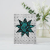 Carte Postale Punk Skull (Turquoise) (Debout devant)