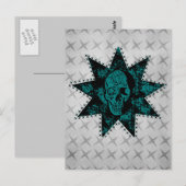 Carte Postale Punk Skull (Turquoise) (Devant / Derrière)